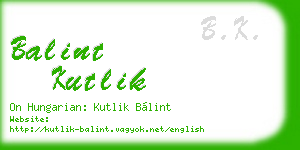 balint kutlik business card