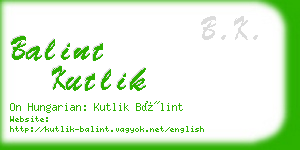 balint kutlik business card